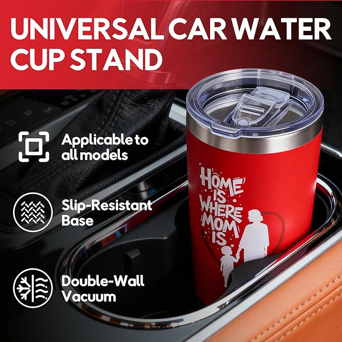 Christmas Gifts for Mom 2025,20oz Insulated Tumbler with Lid, Mothers Day Stainless Steel Travel Mug for Hot/Iced Coffee - Leakproof, Sweatproof, Durable Cup for Home, Office, Commuting,Red