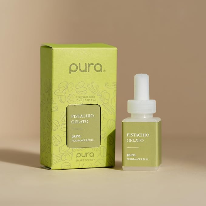 PuraHome Scent Refill - Smart Home Air Diffuser - Up to 120-Hours of Luxury Fragrance per Refill - Home Essential - Clean & Safe Diffuser Fragrance - 2 Pack, Pistachio Gelato