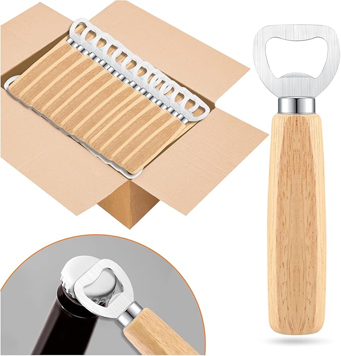 24pcs Bottle opener Beer Opener with Wooden Handle for engraving Cider Wine Bottle Opener Party Wedding Gifts