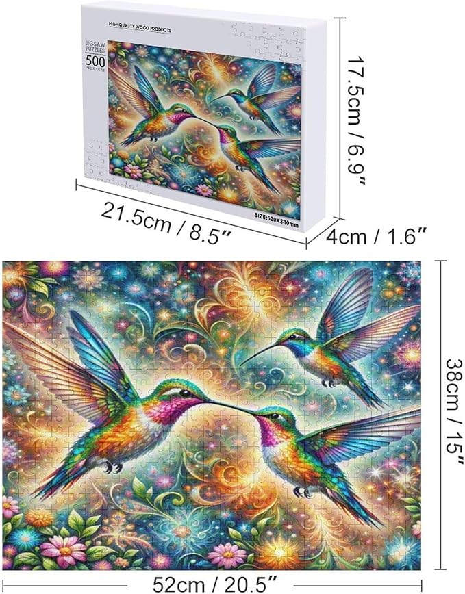 Mandala Hummingbirds - 500 Piece Jigsaw Puzzles for Adults，Stress Relieving Game Props Positive Thinking Puzzles Party Entertainment Puzzles for Adults and Teens Toy