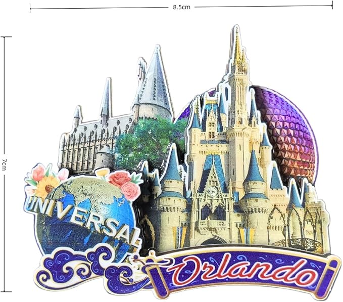 Orlando USA 3D Refrigerator Magnet Tourist Souvenirs Wood Magnetic Stickers Orlando Fridge Magnet Home & Kitchen Decoration from China