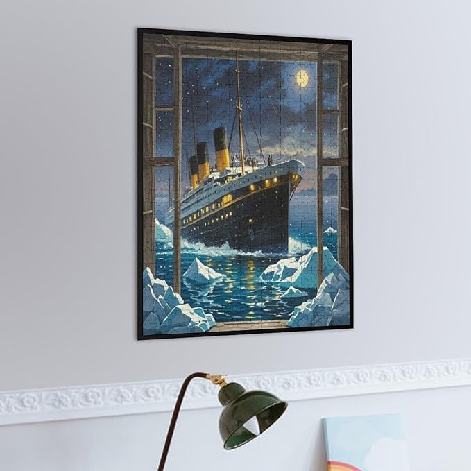 Puzzles for Adults 500 Pieces Wooden Jigsaw Puzzle - Silent Ship Theme Puzzle，Party Games，Family Toys，Educational Puzzles，Stress Relief Wooden Puzzle，Gifts for Family，Colleagues and Friends