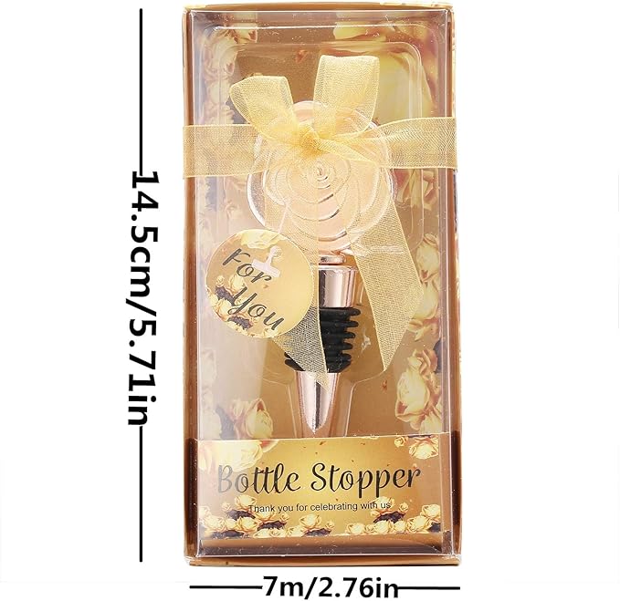 12 pcs Wine and Beverage Bottle Stoppers for Birthday Wedding Favor Bridal Party Shower or Engagement Souvenir Gift Supplies,Party Favor for Guests (12, Rose Stopper)