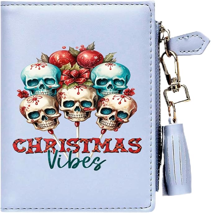 GEEAD Custom Design Small Wallets for Women Bifold Slim Coin Purse Zipper ID Card Holder for Christmas