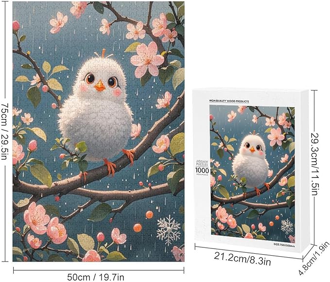 Wooden Puzzles 1000 Piece，Bird Flower Themed Jigsaw Puzzles，Stress Relief Games，Puzzle Games Challenge Puzzles，Educational Games，Family Puzzles