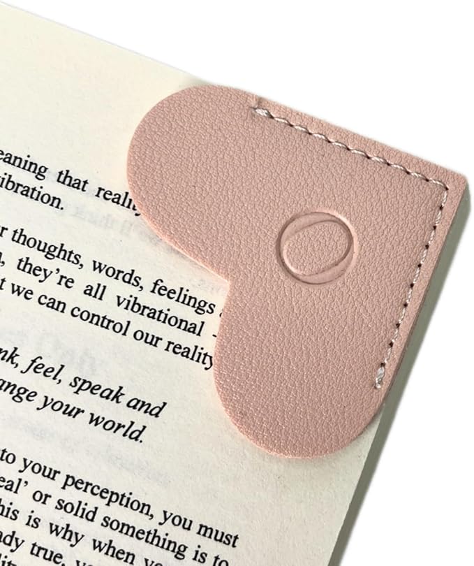 Personalized Leather Book Marks, Heart Bookmark, Unique Cute Handmade Letter Bookmarks Accessories for Reading Women, Teacher, Student, Book Lovers Book Mark Gifts (Pink, O)
