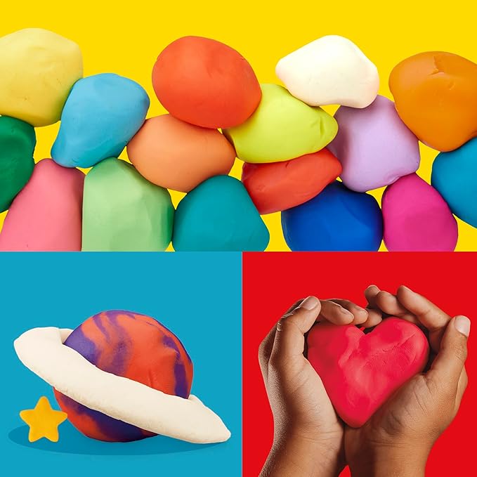 Play Doh Modeling Compound 10-Pack Case of Assorted Colors, Non-Toxic 2 oz. Cans, Christmas Stocking Stuffer Gifts, Prizes, & Party Favors, Preschool Toys for Kids, Ages 2+ (Amazon Exclusive)