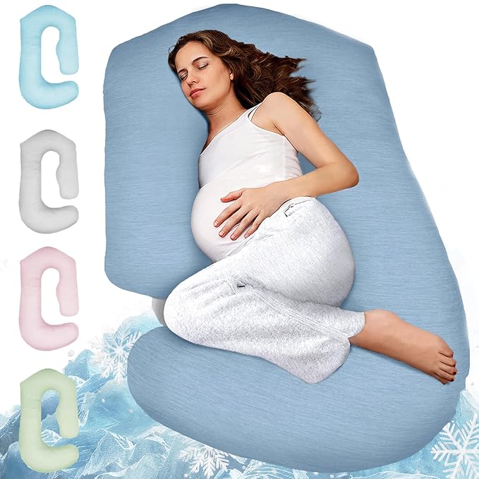 PILLANI Pregnancy Pillows for Sleeping - V C U Shaped Full Body Pillow with Removable Cover, 57inch Cooling Maternity Pillow for Pregnant Women, Support for Back Belly Legs Hip - Pregnancy Must Haves