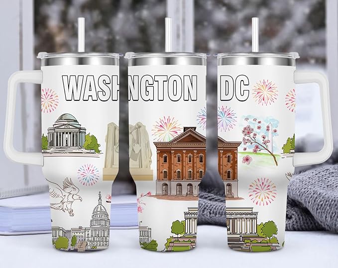 City Tumbler 40oz,Stainless Steel Water Bottle for Hot & Cold Beverages-City Gift Idea (Washington dc)