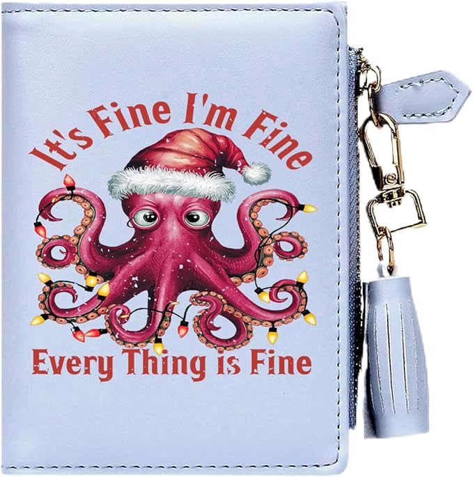 GEEAD Custom Design Small Wallets for Women Bifold Slim Coin Purse Zipper ID Card Holder for Christmas