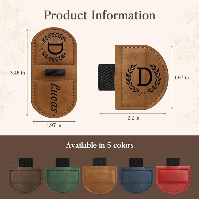 Personalized Bygone Mark Bookmark with Pen Holder,Engraving Leather Magnetic Bookmarks Vintage 26 Letters Name Initials Text Book Marker Clips Gifts for Reading Book Lovers Women (Blue, A)