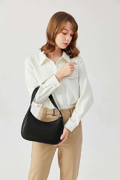 Shoulder Bags for Women, Cute Hobo Tote Handbag Mini Clutch Purse with Zipper Closure