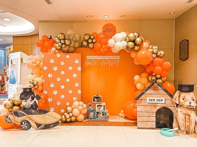 Bezente Large Thick Orange Balloons - 30 Pack Big Round Latex Balloons for Birthday, Bridal Shower, Wedding, Halloween Party Decorations