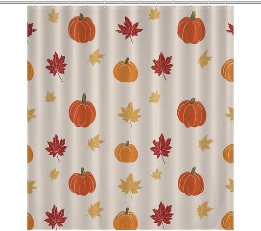 Fall Thanksgiving Pumpkin Shower Curtain Waterproof Washable Fabric Bathroom Shower Curtains for Bathroom Decorations Home Indoor Decor 64x72Inch