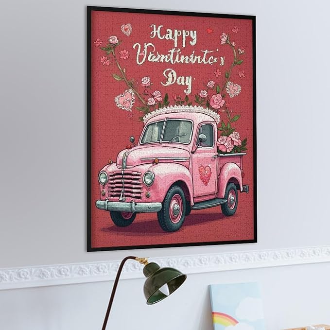 Jigsaw Puzzles for Adults 1000 Piece - Happy Valentine's Day Wooden Puzzle，Puzzle Games， Stress Relief Games，Funny Puzzles，Unique Gifts for Wall Art ，Family Puzzles，Educational Games