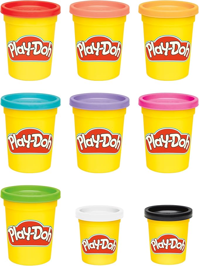 Play-Doh 9 Pack Favorite Color Set, Assorted Colors, 2 & 4 Ounce Modeling Compound Cans, Kids Arts & Crafts, Back to School Gifts & Prizes, Preschool Toys, Ages 2+ (Amazon Exclusive)