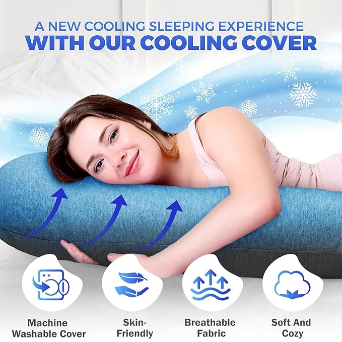 PILLANI Pregnancy Pillows for Sleeping - V C U Shaped Full Body Pillow with Removable Cover, 57inch Cooling Maternity Pillow for Pregnant Women, Support for Back Belly Legs Hip - Pregnancy Must Haves