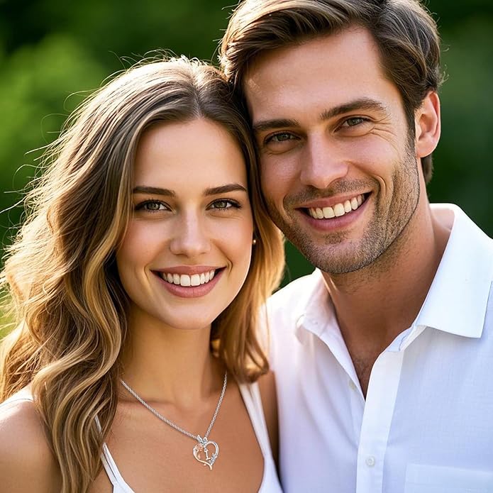 TOUPOP Rose Heart Necklaces Gifts for Women 925 Sterling Silver Butterfly Heart Initial Necklace Anniversary Valentines Day Birthday Jewelry Gifts for Mom Her Wife Girlfriend Daughter
