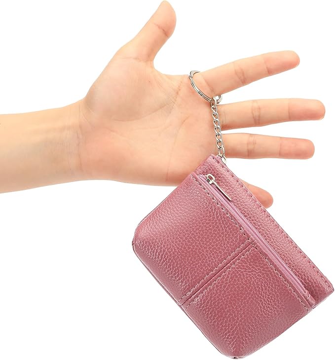SENDEFN Leather Coin Purse for Women Small KeyChain Change Pouch Credit Card Holder
