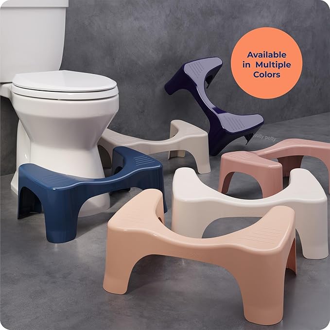 Squatty Potty Simple Bathroom Toilet Stool, Deep Purple 7", Ergonomic Stool – Posture-Enhancing Bathroom Footrest for Improved Digestion & Constipation Relief