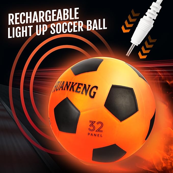 Upgrade Rechargeable Glow in The Dark Ball Toys Birthday Gifts for 6 7 8 9 10 11 12 13 14 15 Year Old Boys, Sports and Outdoors Light Up Ball Games for Teen, Kids Boys Toy Stuff Ages 6-15