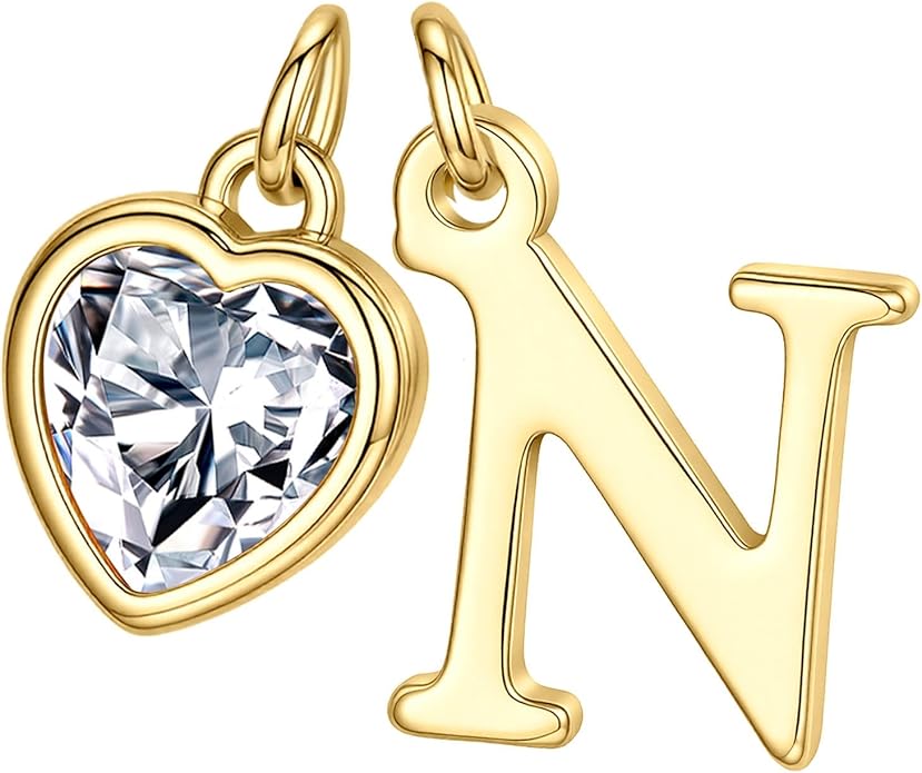 Turandoss Valentines Day Gifts for Her Trendy, Dainty 14K Gold Plated Initial A-Z Heart Birthstone Pendant Necklace Personalized Bridesmaid Birthday Valentines Jewelry Gifts for Women Girls