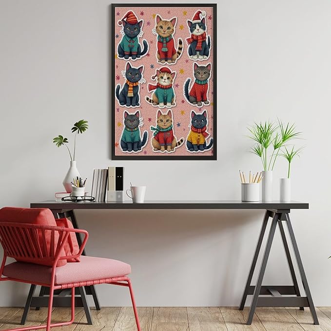 Wooden Puzzle 1000 Pieces Adult - Christmas Dog Cat Puzzle Christmas Puzzles, Holiday Puzzles, Family Toys, Party Games, Jigsaw Puzzle Challenge and Funny