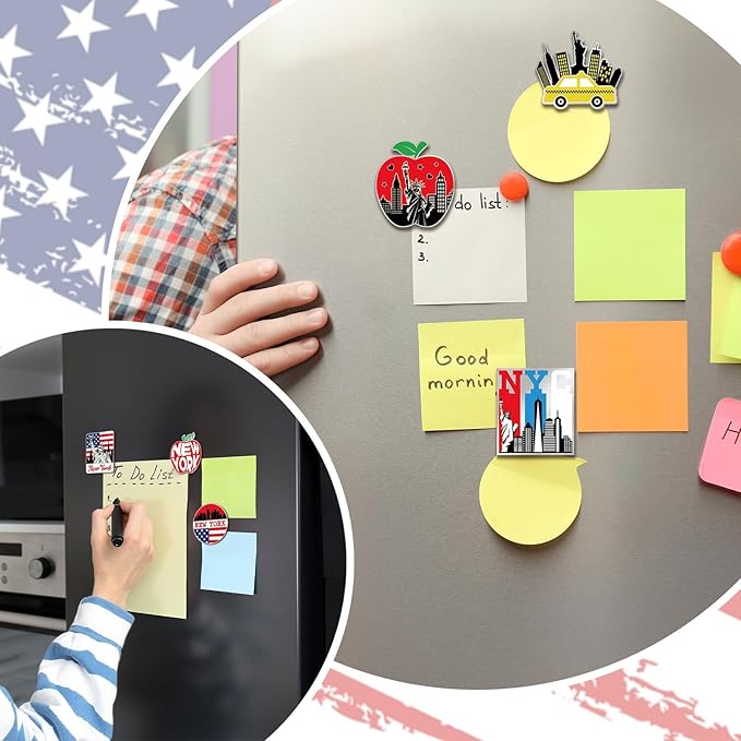 18 Pcs New York Fridge Magnet NYC City Magnetic Refrigerator Stickers Metal Magnet Souvenirs Gifts Refrigerator Magnets Home Decoration Accessories