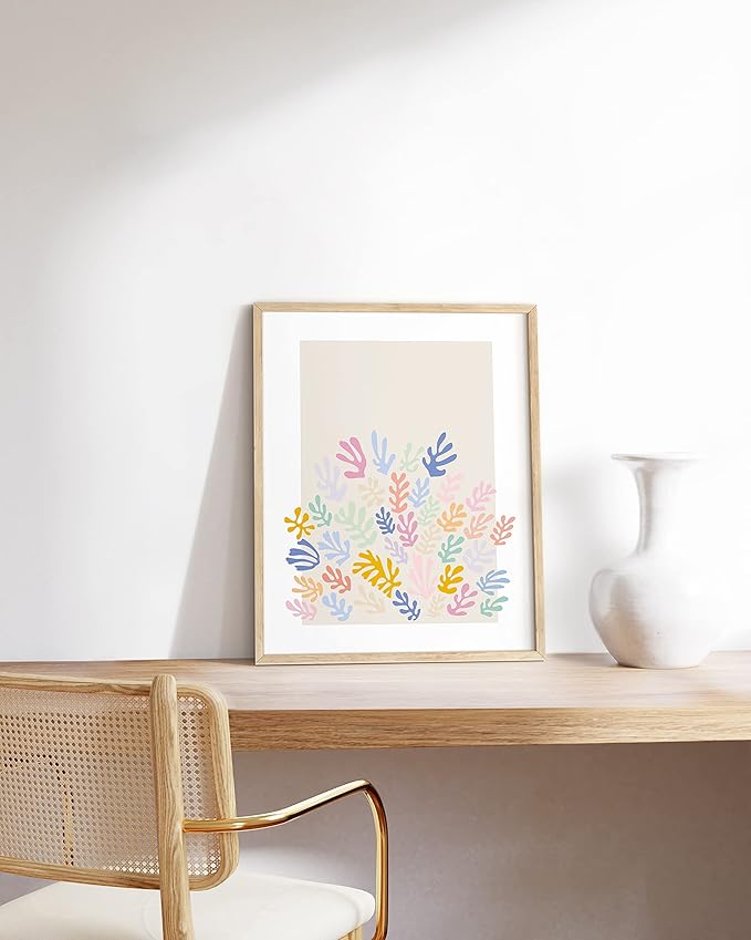 HAUS AND HUES Matisse Wall Art Exhibition Poster, Matisse Poster, Henri Matisse Prints, Danish Pastel Posters, Danish Pastel Wall Decor, Multi-Colored Organic Shapes Art Print (24x36, Unframed)