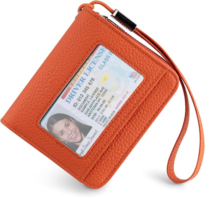 Genuine Small Wallet for Women, Slim RFID Blocking Credit Card Holder with ID Window, Compact Purses for Women with 31 Card Slots