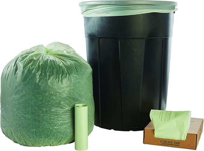 Stout by Envision Ecosafe-6400 Bags, 30 Gal, 1.1 Mil, 30" X 39", Green, 48/box