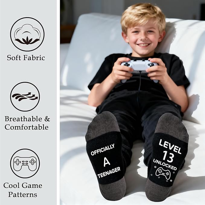 13th Birthday Gifts For Boys,13 Year Old Boy Birthday Gift Ideas with 12 Oz Tumbler, Funny Socks,Birthday Card, Bracelet,Keychain,Coolest Gifts for 13 Son Grandson Nephew Friend Birthday