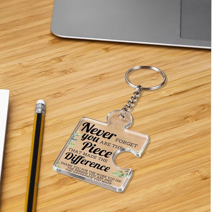 Team Appreciation Gifts for Employee Coworker Staff Bulk, Teamwork Thank You Gift Set Puzzle Piece Acrylic Keychains