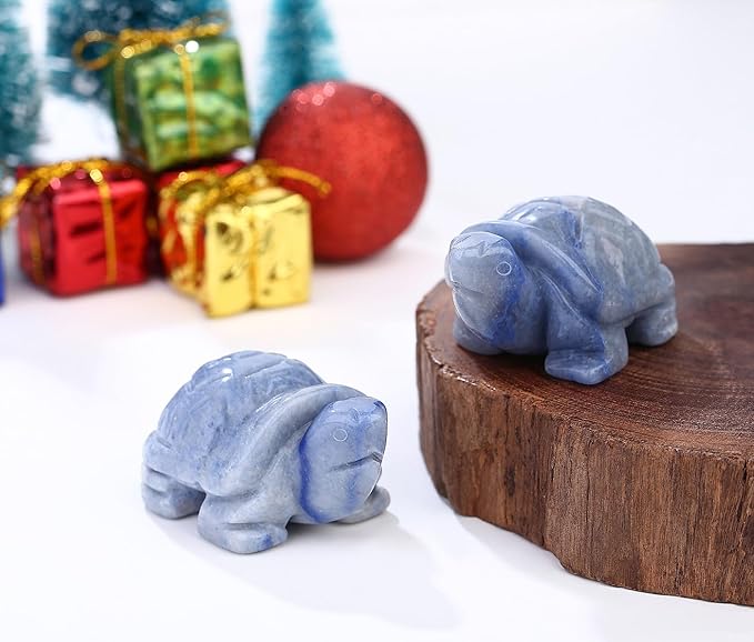 DUQGUHO 2" Travel Turtle Gift Decor Crystals Figurines Blue Aventurine Crystal Best Turtles Travels Gifts for Women Traveling Travelers Cute Decorations