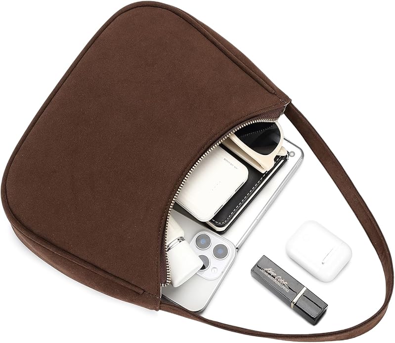 Shoulder Bags for Women, Cute Hobo Tote Handbag Mini Clutch Purse with Zipper Closure