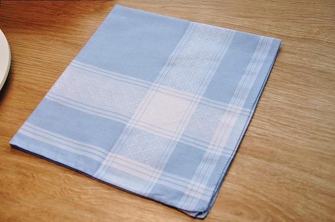 Soft Cotton Handkerchiefs for Men with Elegant Pattern in Assorted Color, 16 inches Large hankies