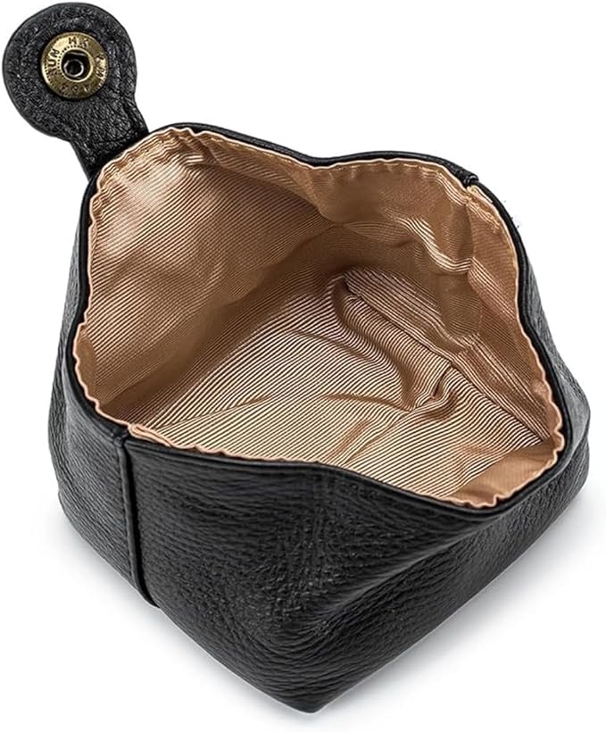 Women Genuine Leather Wallet Vintage Snap Closure Coin Pouch Slim Card Organizer (Gray)