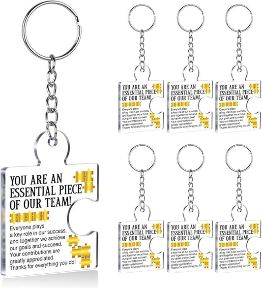 Team Appreciation Gifts for Employee Coworker Staff Bulk, Teamwork Thank You Gift Set Puzzle Piece Acrylic Keychains