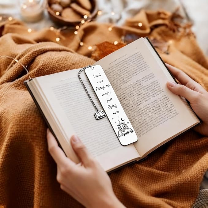Funny Christmas Bookmark Gifts for Women Men, Bookish Birthday Gifts, I Still Read Fairytales They're Just Spicier Now, Book Mark for Best Friends Reader Funny Gifts Bookmarks for Women Men