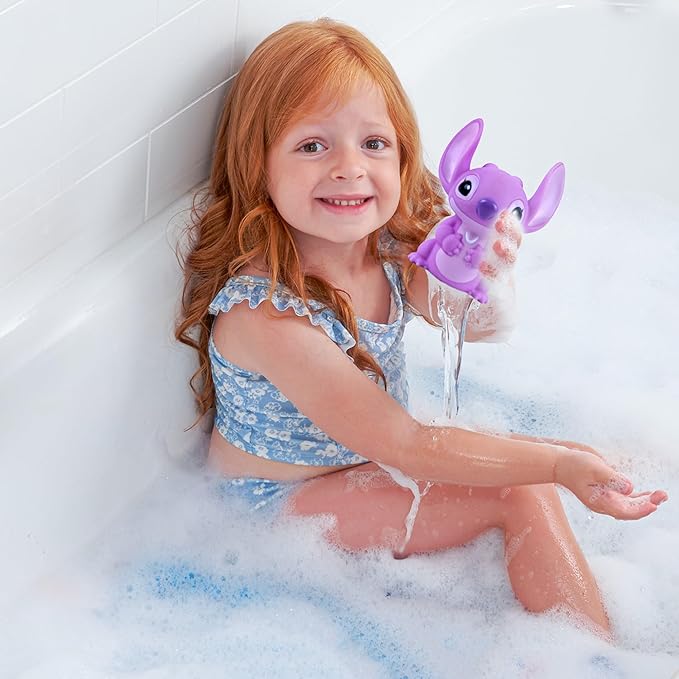 Disney Stitch - 5 Piece Jumbo Squirter Bucket - Bath Toys for Baby and Toddlers - Includes Organizer Bucket - Store Bath Time Water Toys