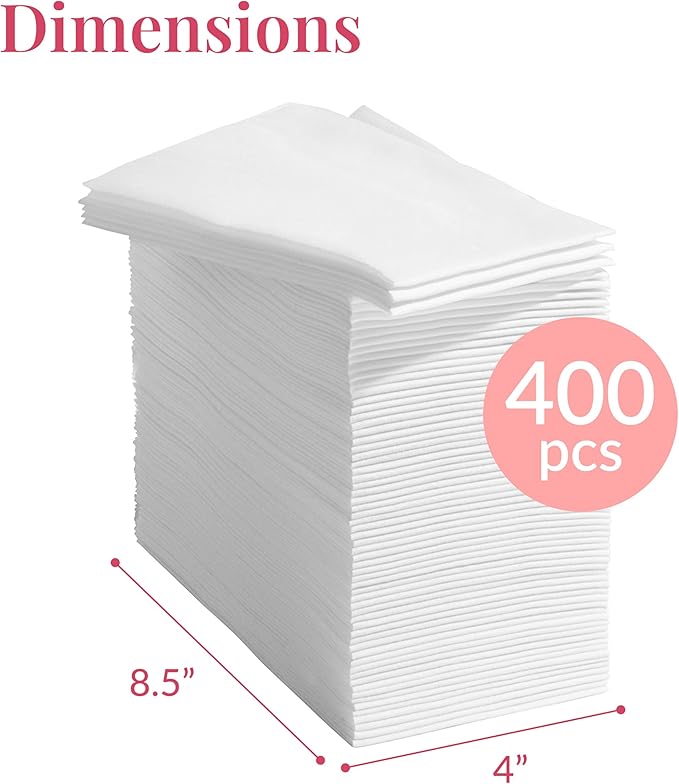 Prestee 400 Linen Feel Disposable Paper Hand Towels - White, Event Supplies, Disposable Guest Towels, Wedding Napkins, Disposable Napkins for Guest Bathroom, Christmas Parties, Holiday Dinners