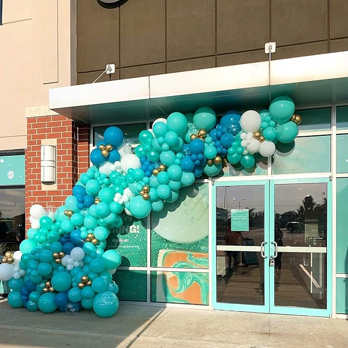 Bezente Teal Balloons Latex Party Balloons, 100 Pack 12 inch Round Helium Turquoise Balloons for Wedding Graduation Birthday Engagements Bridal Shower Gender Reveal Party Backdrop Decorations
