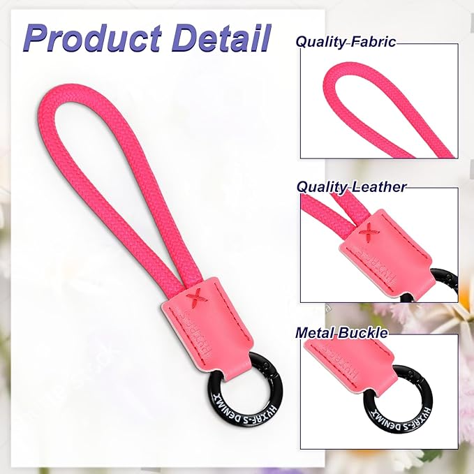 PATIKIL Handmade Cowhide Key Chain,Stylish Bag Pendant Leather Car Key Lanyard Mobile Phone Keychain Accessories, 4 Pack