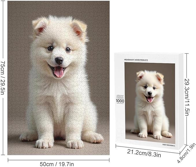 Jigsaw Puzzles for Adults 1000 Piece - Cute Dog Puppy Wooden Puzzles, Educational Games，Challenge Puzzles Puzzle Games, Stress Relief Games
