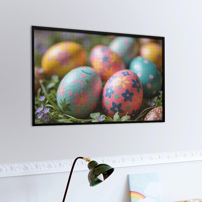 Wooden Puzzle - Easter Eggs Jigsaw Puzzles，Wooden Puzzles for Adults 1000 Pieces Challenge Puzzles，Educational Games，Family Puzzles，Unique Gifts for Wall Art,Funnny Puzzles