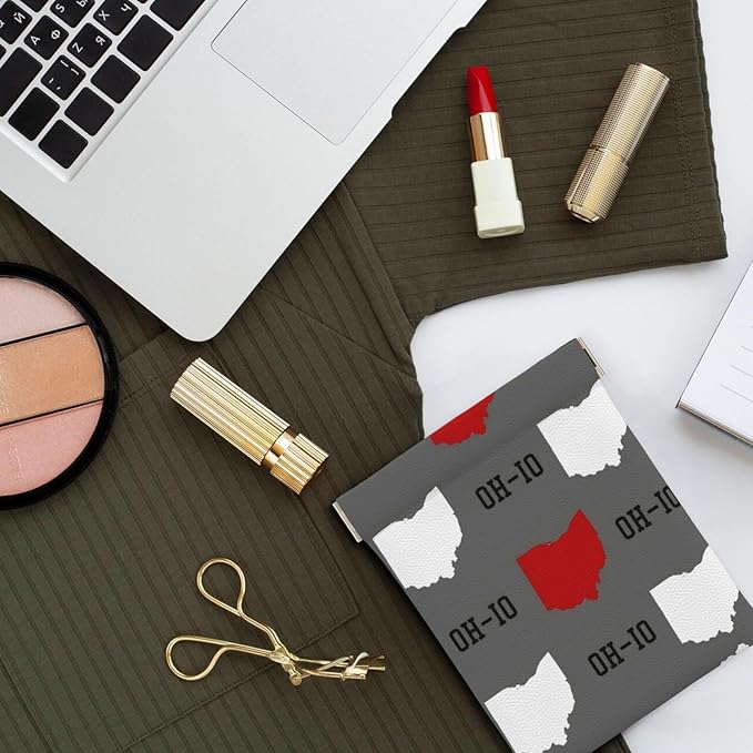 Coin Purse Ohio State Gray Leather Squeeze Coin Purse Mini Pouch Change Wallet Bag Gifts for Women Kids Girls Key Holder
