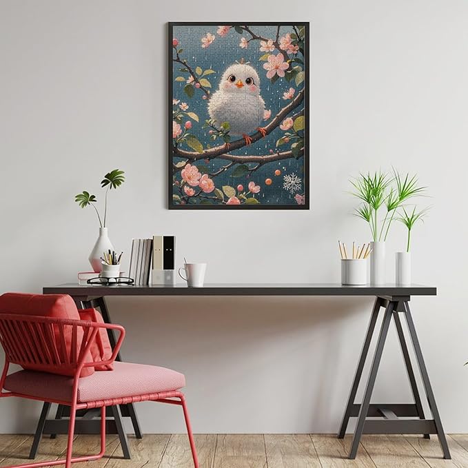 Wooden Puzzles 500 Piece，Bird Flower Themed Jigsaw Puzzles，Stress Relief Games，Puzzle Games Challenge Puzzles，Educational Games，Family Puzzles