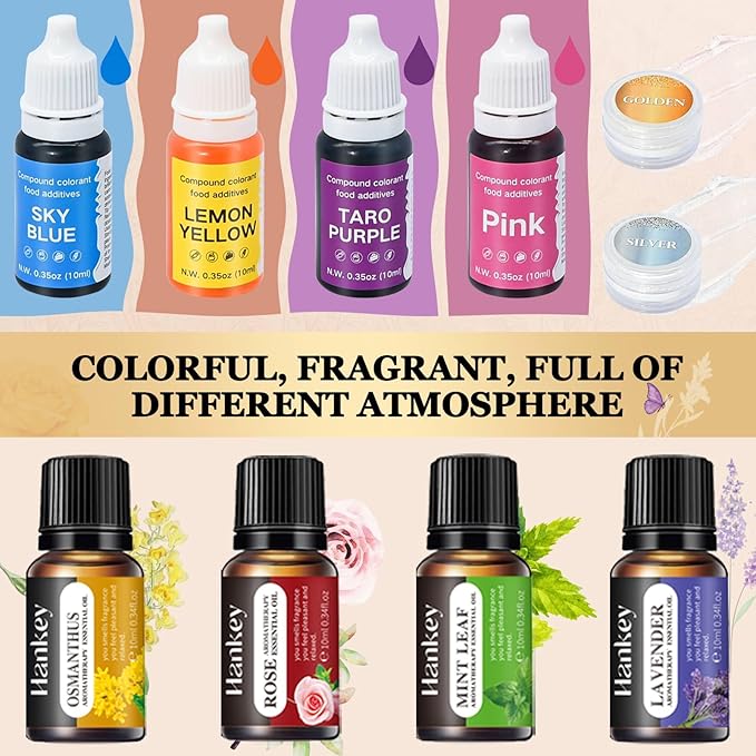Soap Making Kit, JCOOS Soap Making Kit for Adults and Kids, Soap Making Supplies - Melt and Pour Soap Base, Soap Mold, Soap Colorant, Fragrances, Dried Flowers, Glitter, Kids Craft Diy Kits for Adults