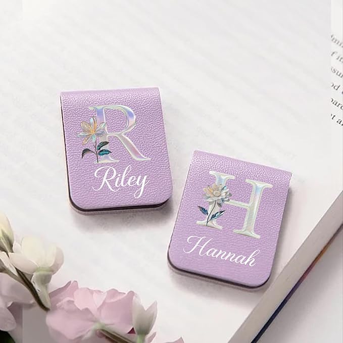 callie Personalized Magnet Bookmark Clips - Custom Name & Birth Flower, Magnetic Book Page Marks for Reading, Gifts for Women Men Book Lovers