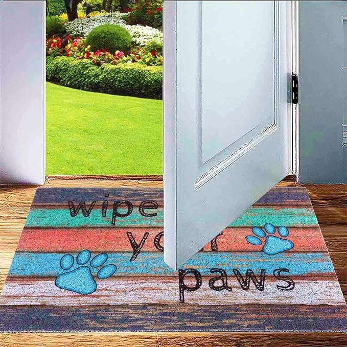Darkyazi 23.6" x 35.4" Colorful Doormats Entrance Front Door Rug Funny Outdoors/Indoor/Bathroom/Kitchen/Bedroom/Entryway Floor Mats，Non-Slip Polyvinyl Chloride (Dog Claw Floor)